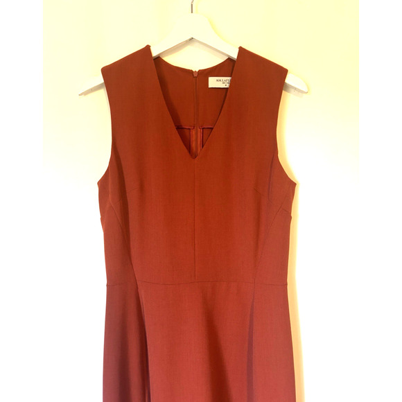 MM La Fleur The Annie Dress 10 Sleeveless Fit & Flare Knee Orange - Picture 3 of 8